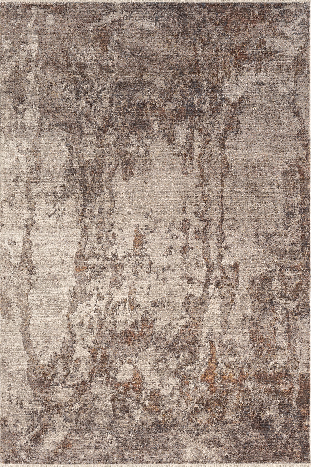 Taupe · Misted Abstract Rug — overhead view of the full rug