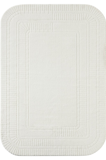 Cream · Carved Halo Rug — overhead view of the full rug