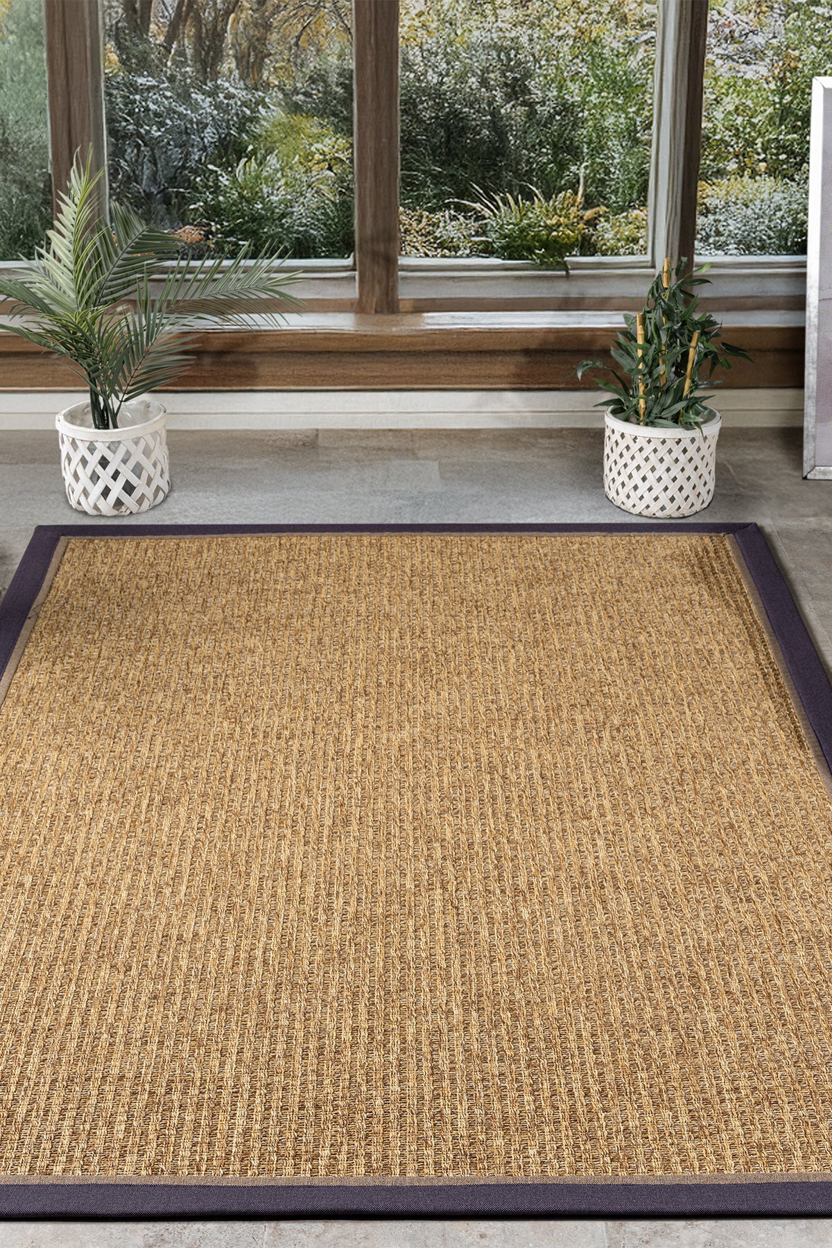Bombay Border Vertical Cord Sisal Rug