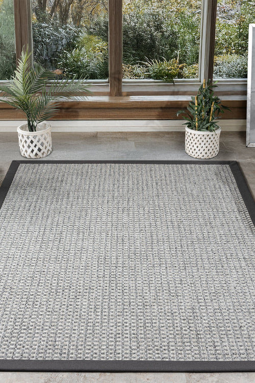 Bombay Border Waffle Grid Sisal Rug
