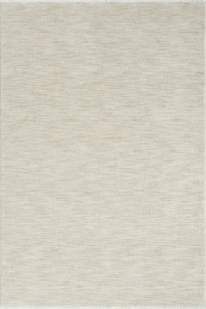 Cream · Melange Plain Rug — overhead view of the full rug