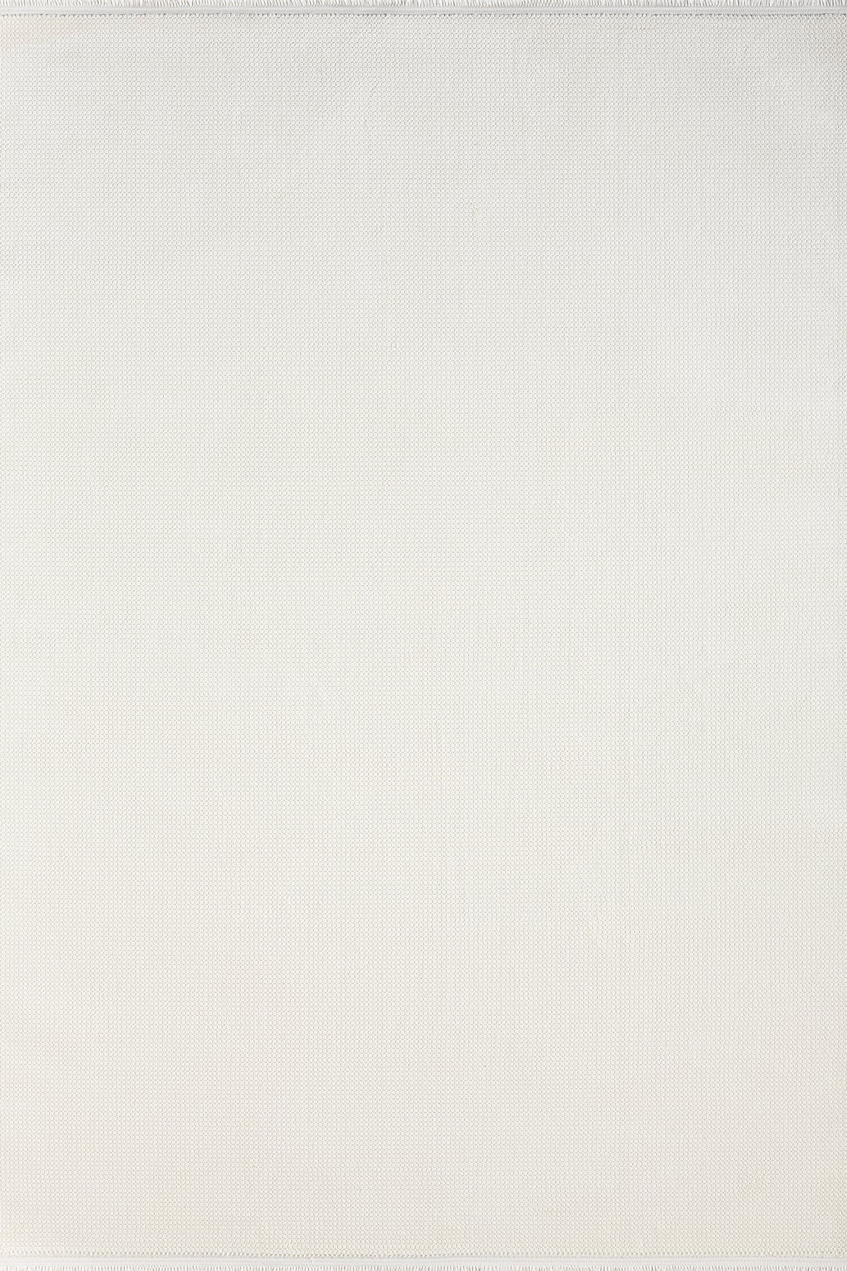 Cream · Honeycomb Plain Rug — overhead view of the full rug