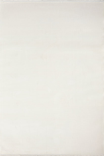 Cream · Fine Rib Plain Rug — overhead view of the full rug