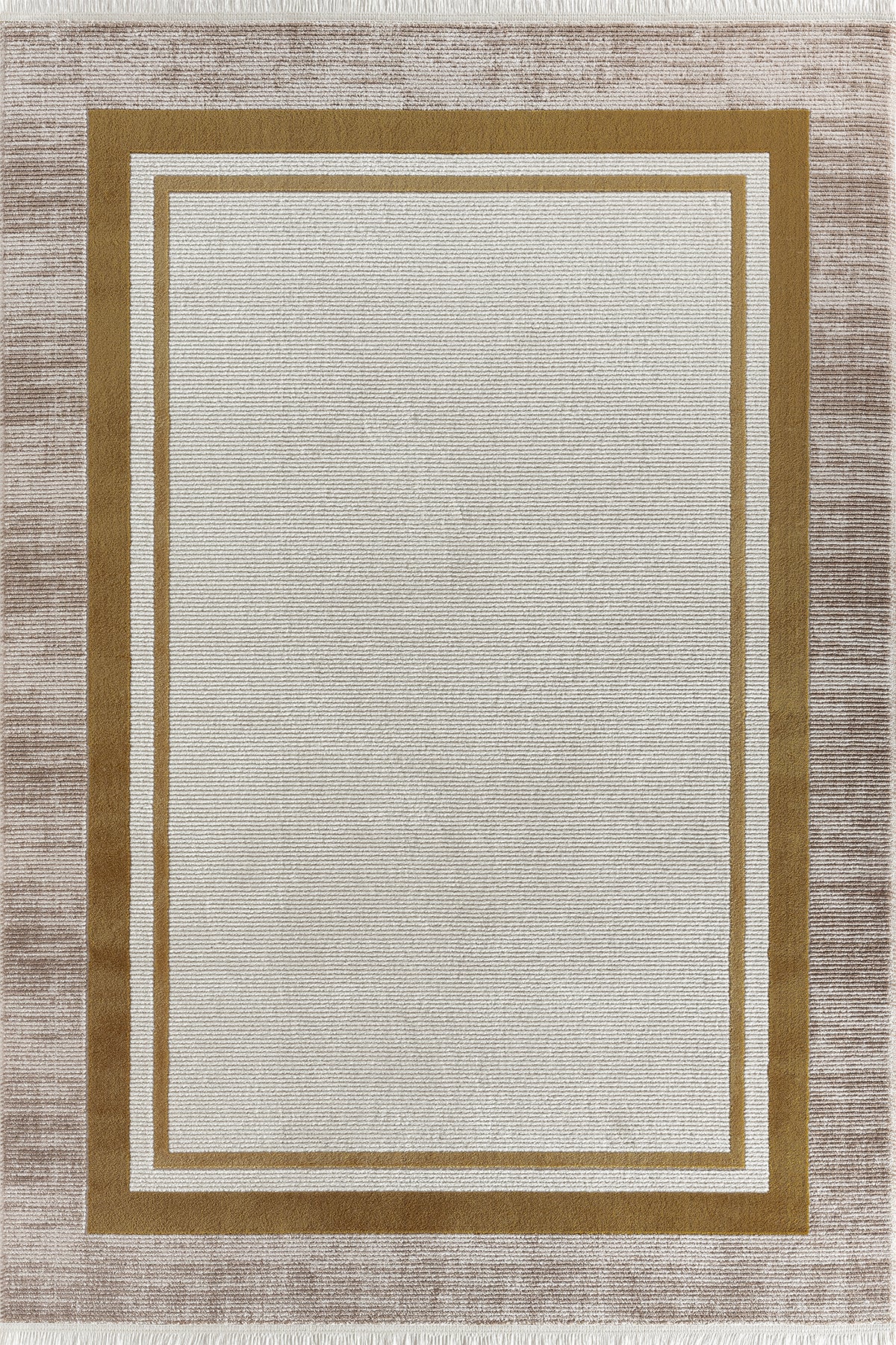 Gold · Bold Frame Rug — overhead view of the full rug
