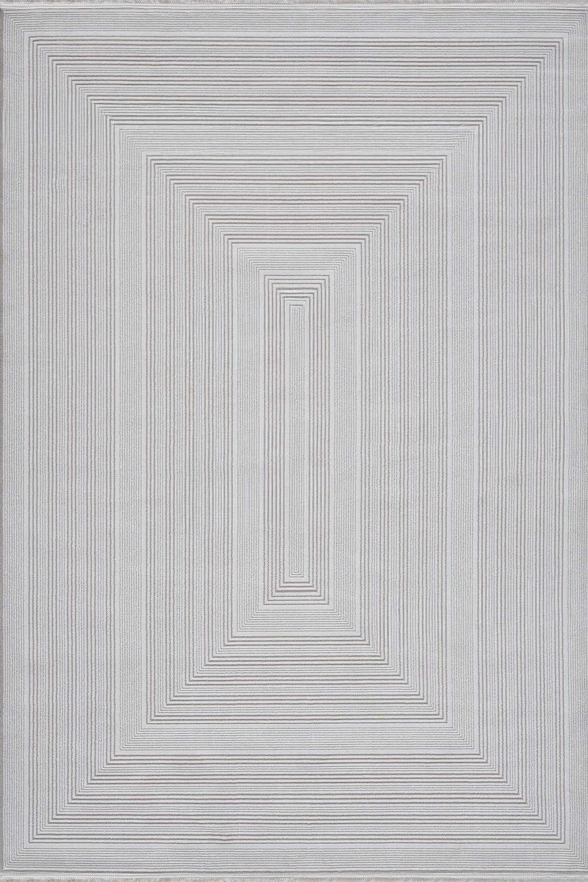Bone · Pinstripe Frame Rug — overhead view of the full rug