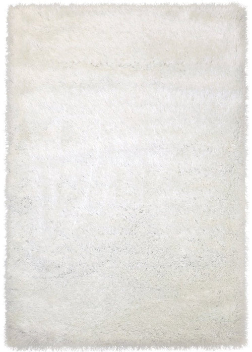 Lily Shimmer White Shaggy Rug