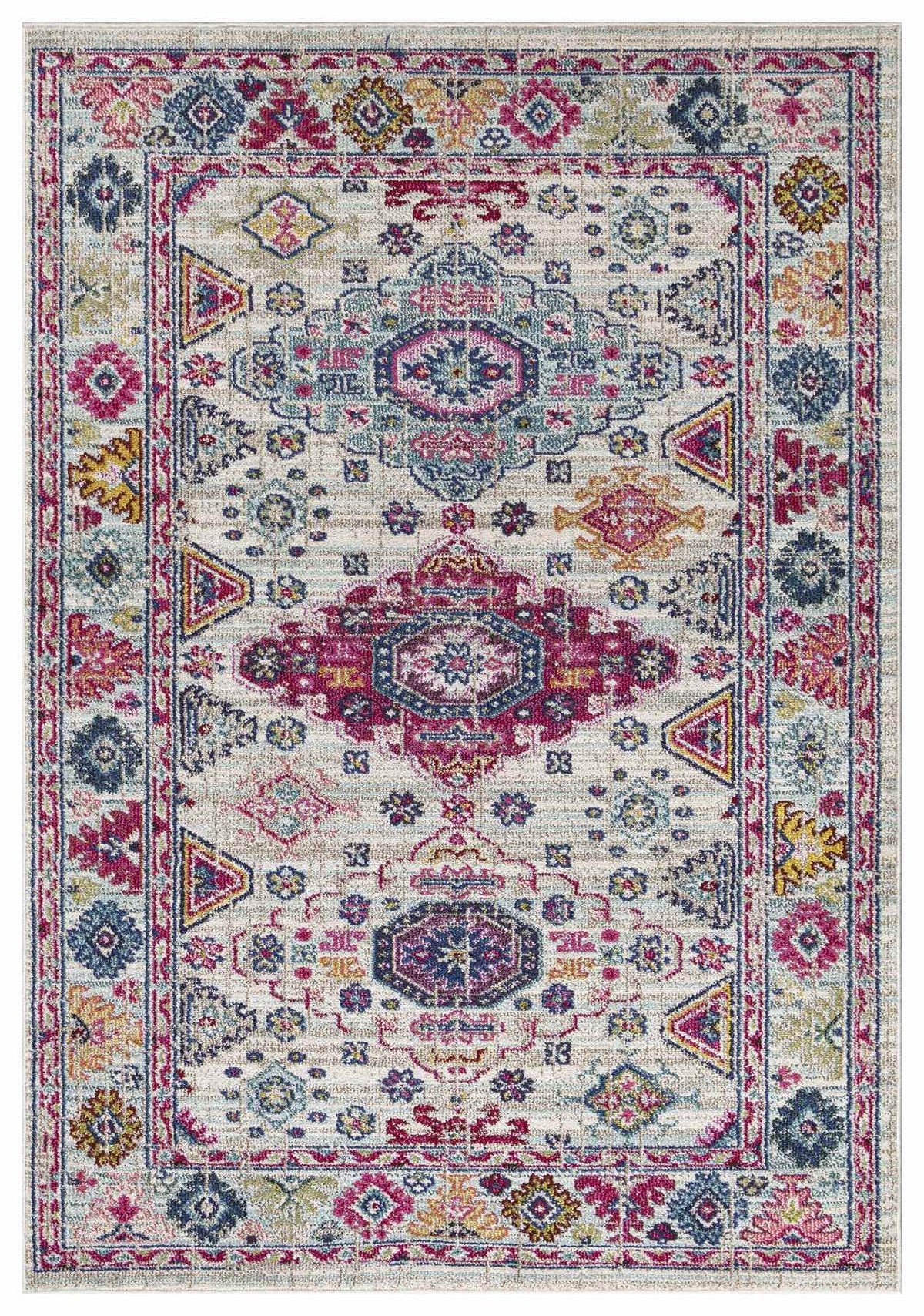 Miami Medallion Design Rug - Cream
