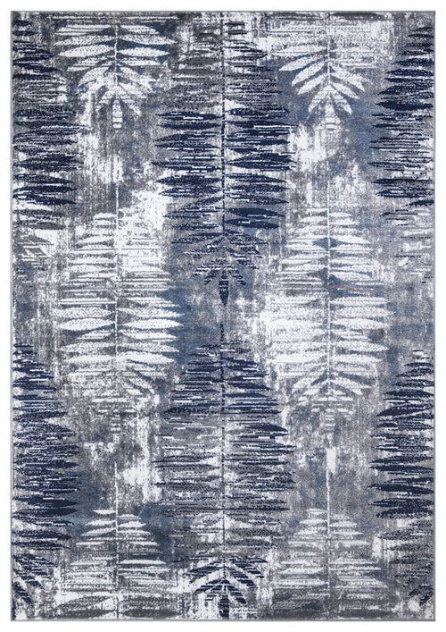 Paris Leaf Rug V3 - Navy