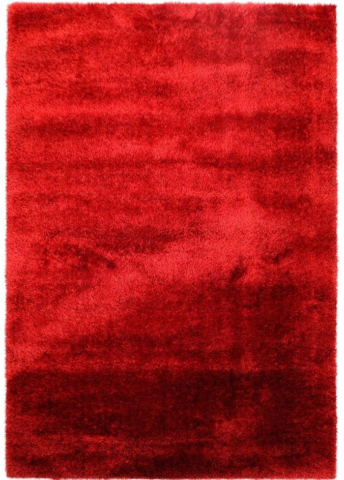 Puffy Shimmer Red Shaggy Rug