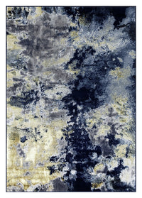 Ritz Abstract Modern Rug Gold & Navy (V2)