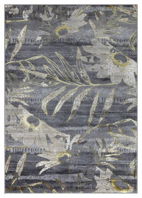 Ritz Floral Modern Rug Gold & Grey