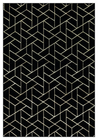 Ritz Geometric Contemporary Rug Gold & Black (V2)