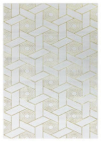 Ritz Geometric Design Rug Gold & Cream