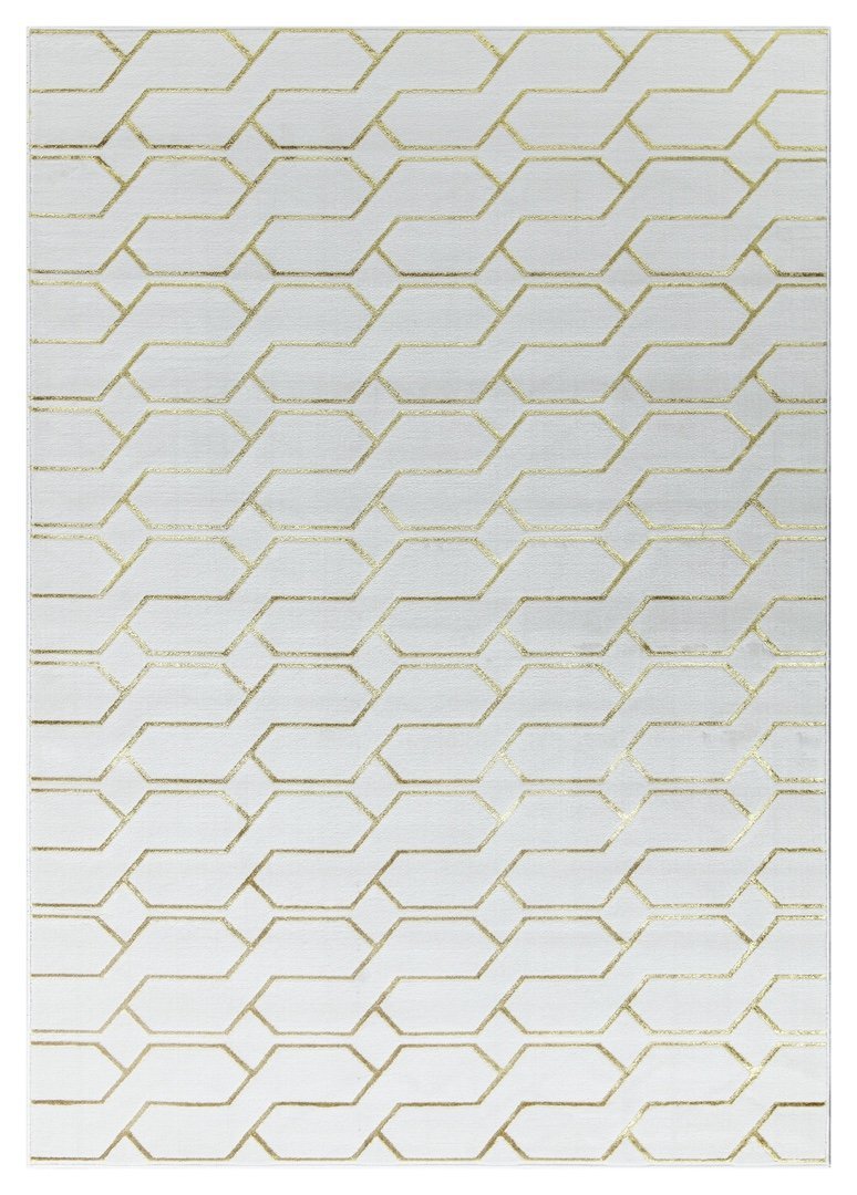 Ritz Geometric Modern Rug Gold & Cream