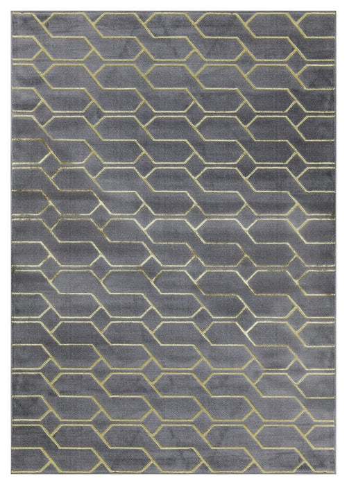 Ritz Geometric Modern Rug Gold & Grey (V3)