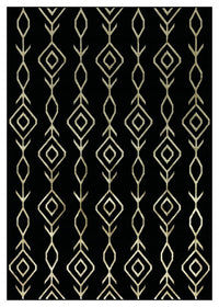 Ritz Moroccan Contemporary Rug Gold & Black