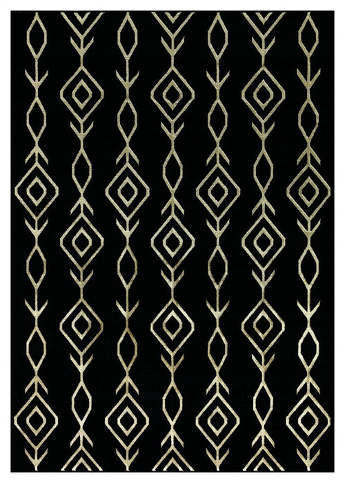 Ritz Moroccan Contemporary Rug Gold & Black