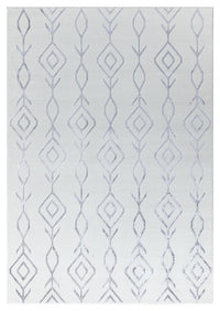Ritz Moroccan Contemporary Rug Silver & Cream