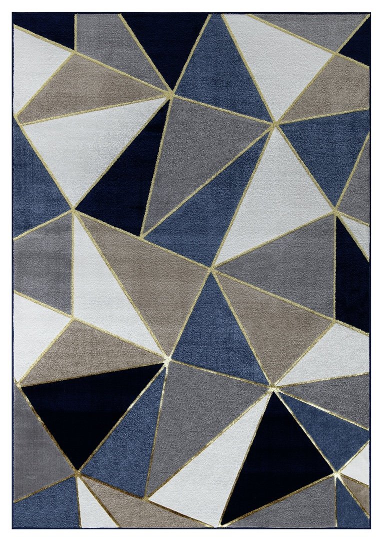 Ritz Pyramid Triangular Rug Gold & Navy
