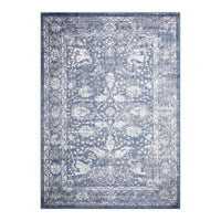 Santorini Traditional Floral Distressed Blue Rug
