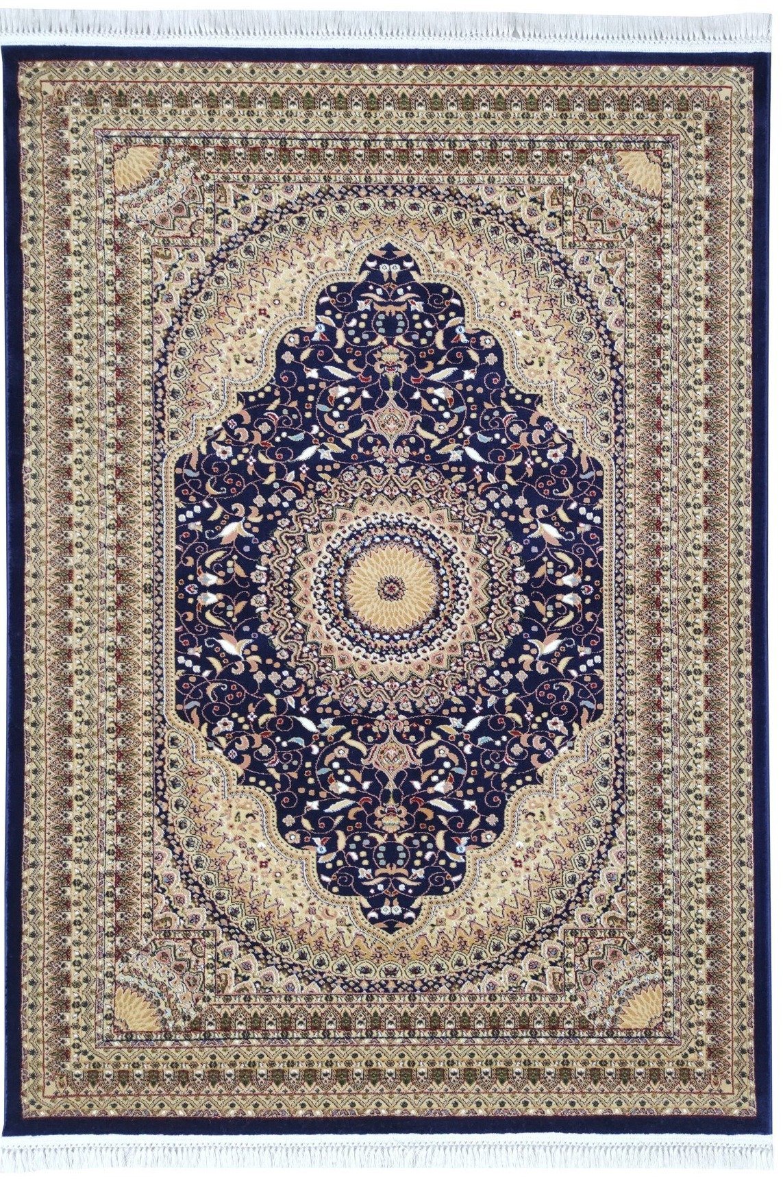Sicily Traditional Medallion Rug (V19) - Navy
