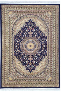 Sicily Traditional Medallion Rug (V19) - Navy