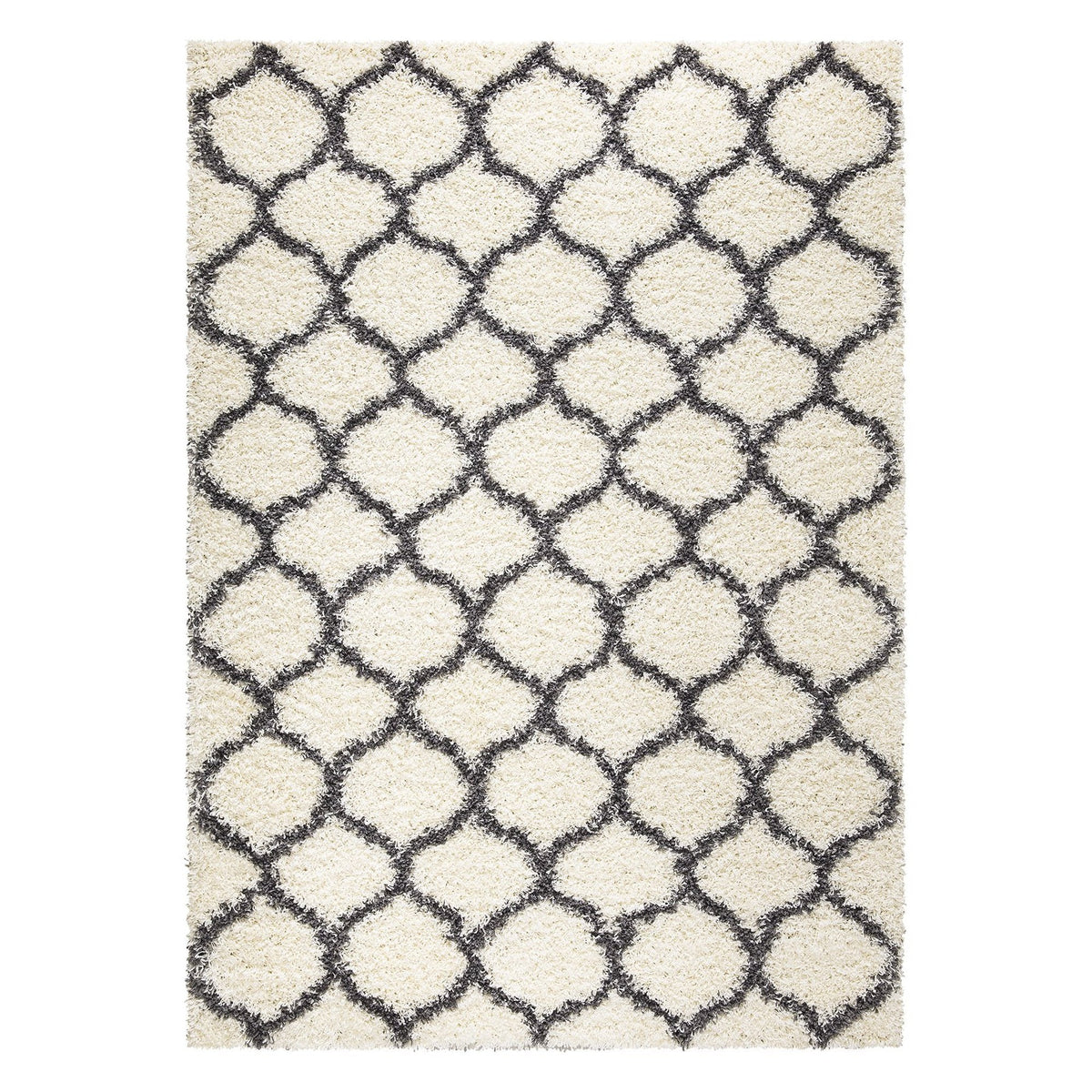 Trellis Shaggy White & Grey Rug