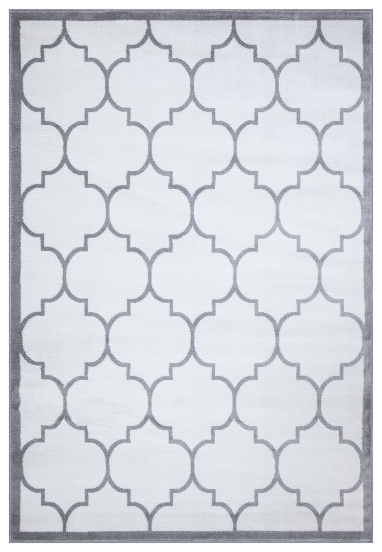 Trendy Border Trellis Rug V3 - White