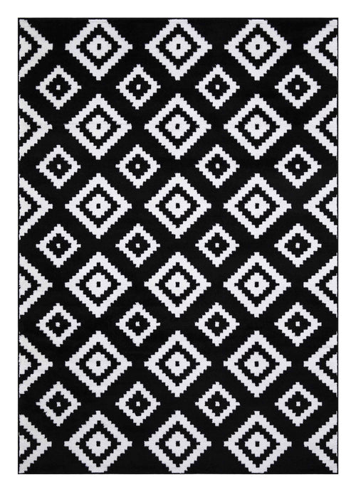 Trendy Diamond Trellis Rug V2 - Black