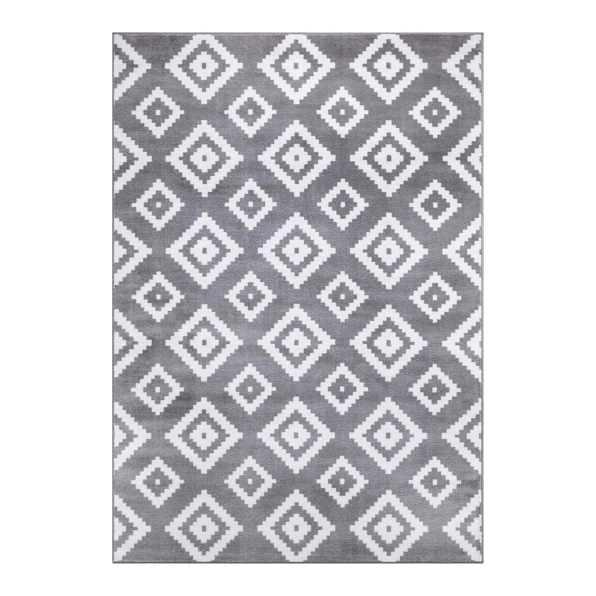 Trendy Diamond Trellis Rug - Grey