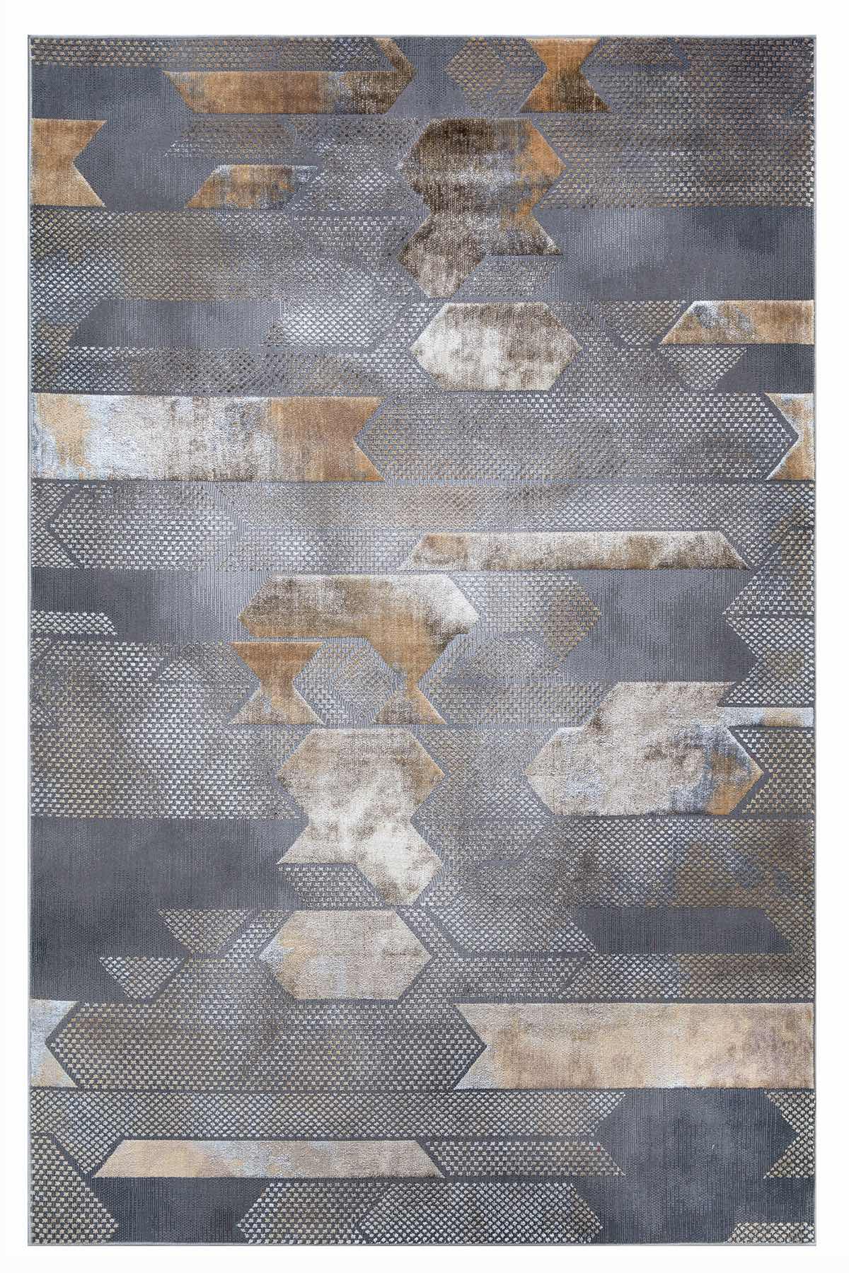 Velar Geometric Design Rug - Grey