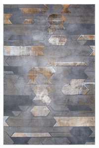 Velar Geometric Design Rug - Grey
