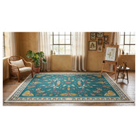Washable Butterfly Botanical Rug