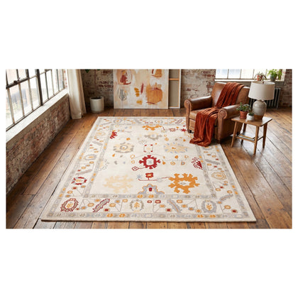 Warm Β· Washable Ivory Oushak Rug