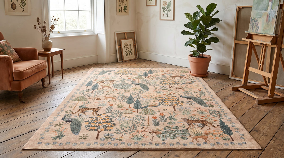 Cream · Washable Menagerie Rug