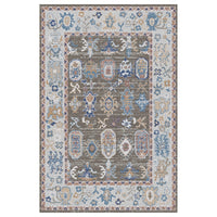 Washable Mocha Oushak Rug