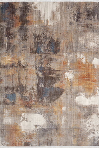 Painted Abstract Rug — Grey Multi
