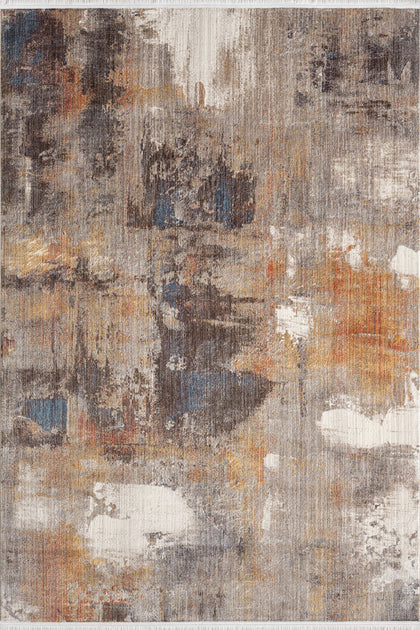 Grey Multi · Painted Abstract Rug — overhead view of the full rug