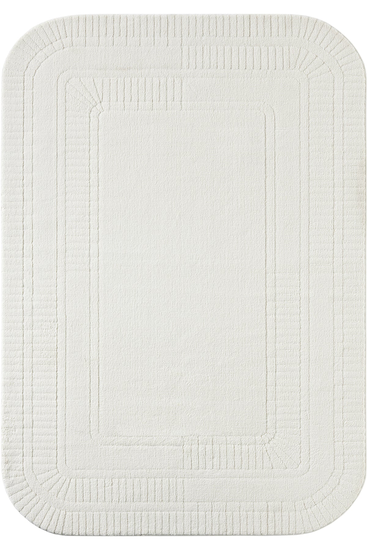 Cream · Carved Halo Rug — overhead view of the full rug