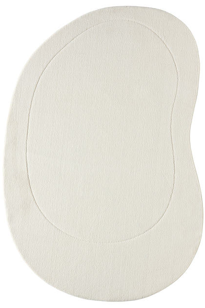 Cream · Pebble Shaped Rug — overhead view of the full rug