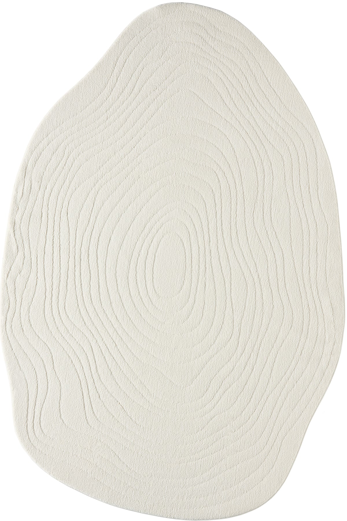 Cream · Woodgrain Contour Rug — overhead view of the full rug