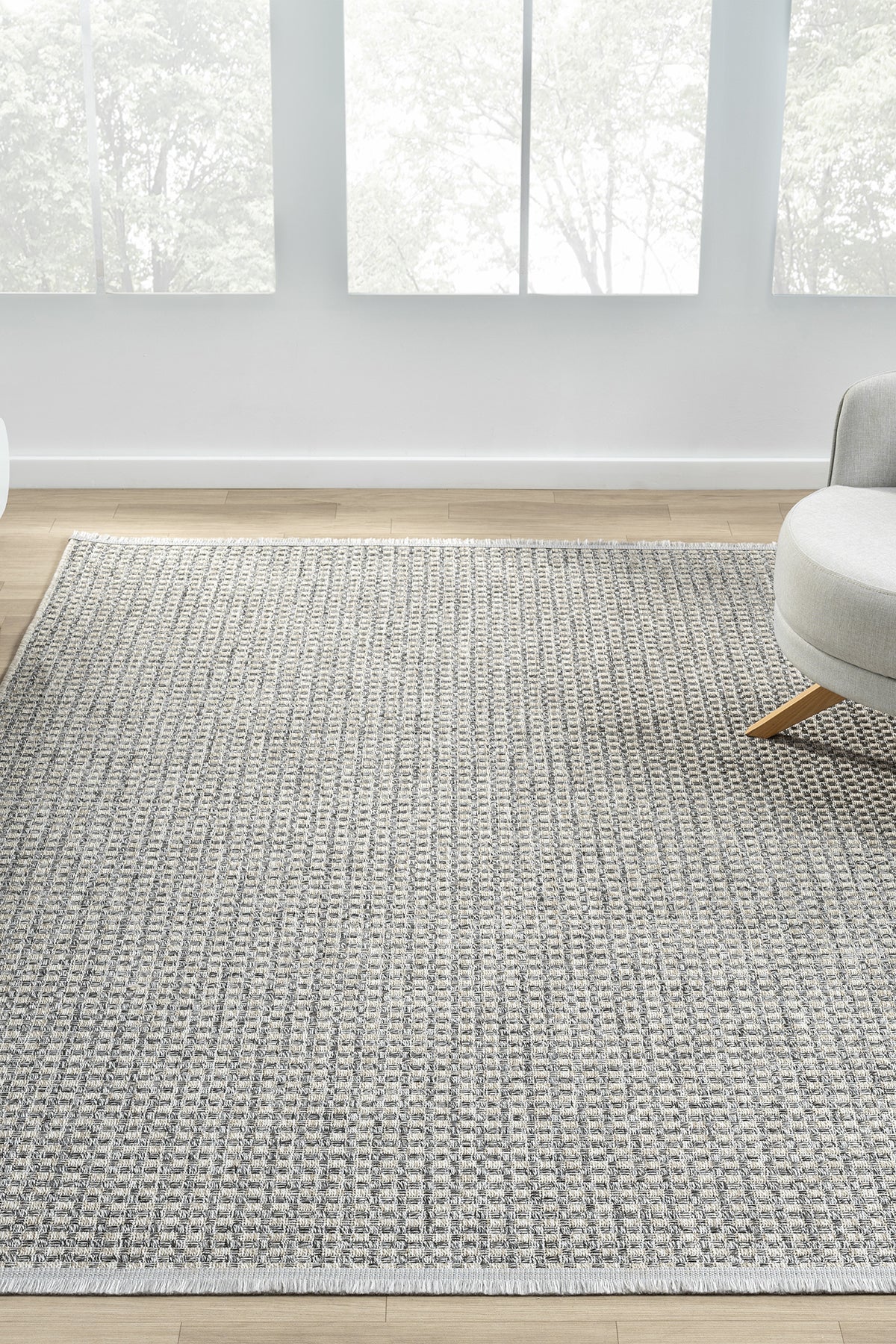 Grey · Bombay Waffle Grid Sisal Rug