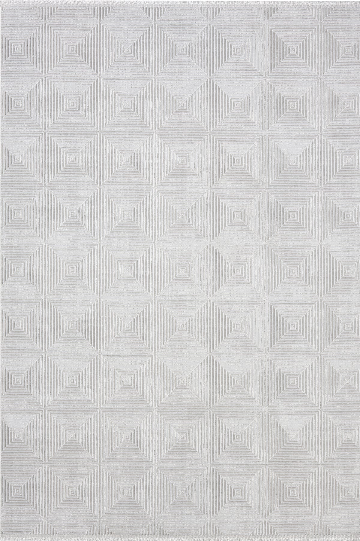 Cream · Cascade Squares Rug — overhead view of the full rug