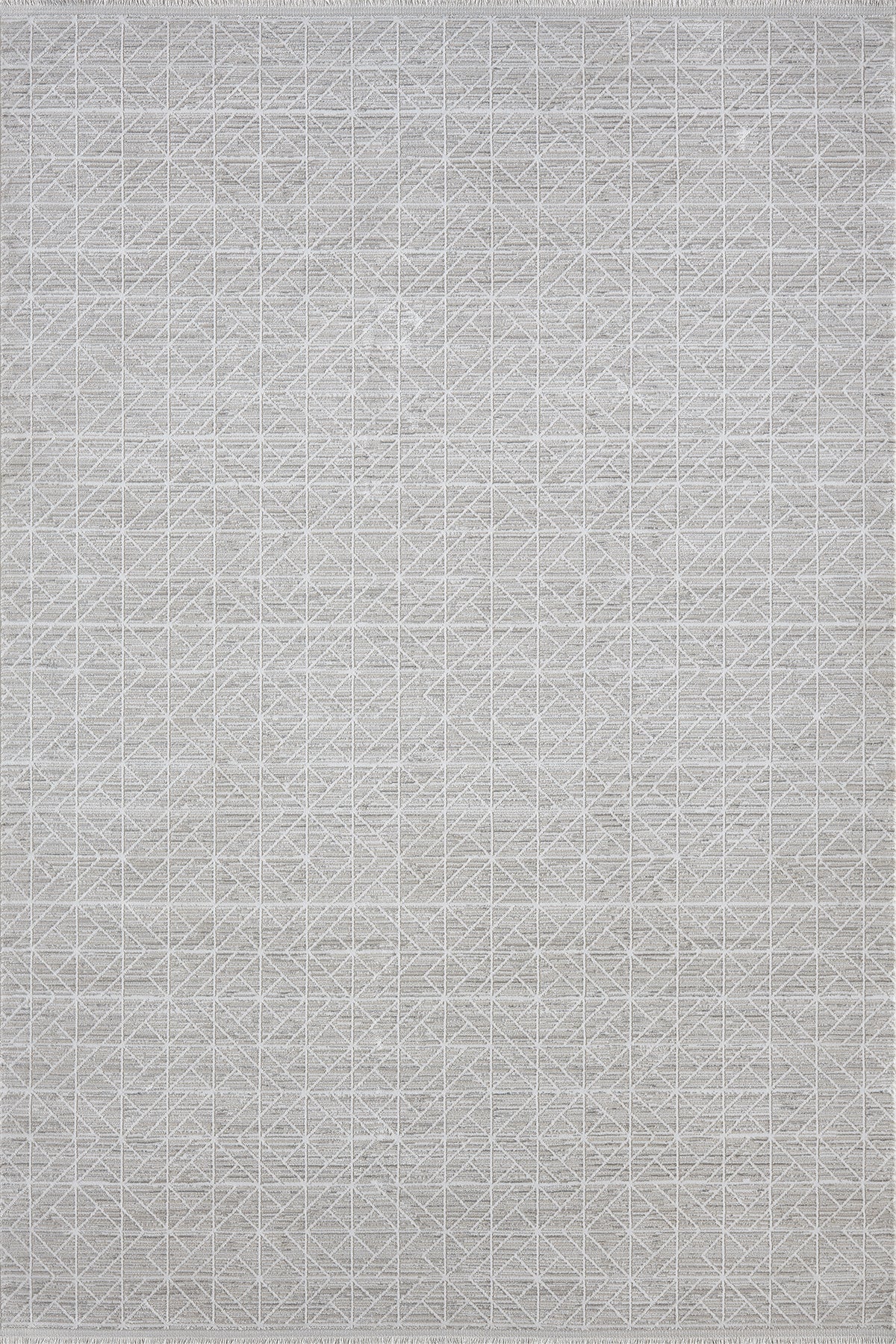 Grey · Fine Lattice Rug — overhead view of the full rug