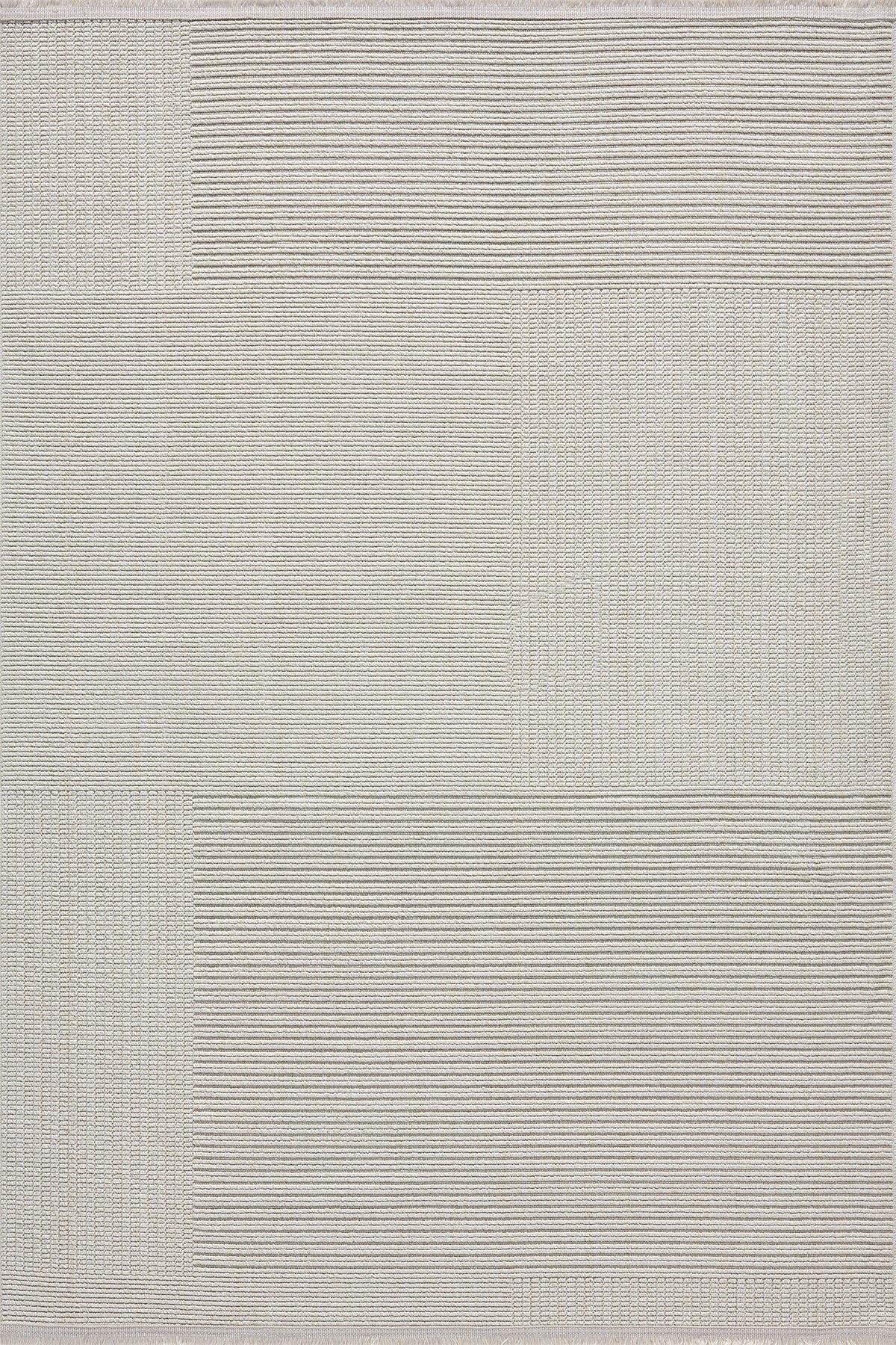 Cream · Ribbed Flatweave Rug — overhead view of the full rug