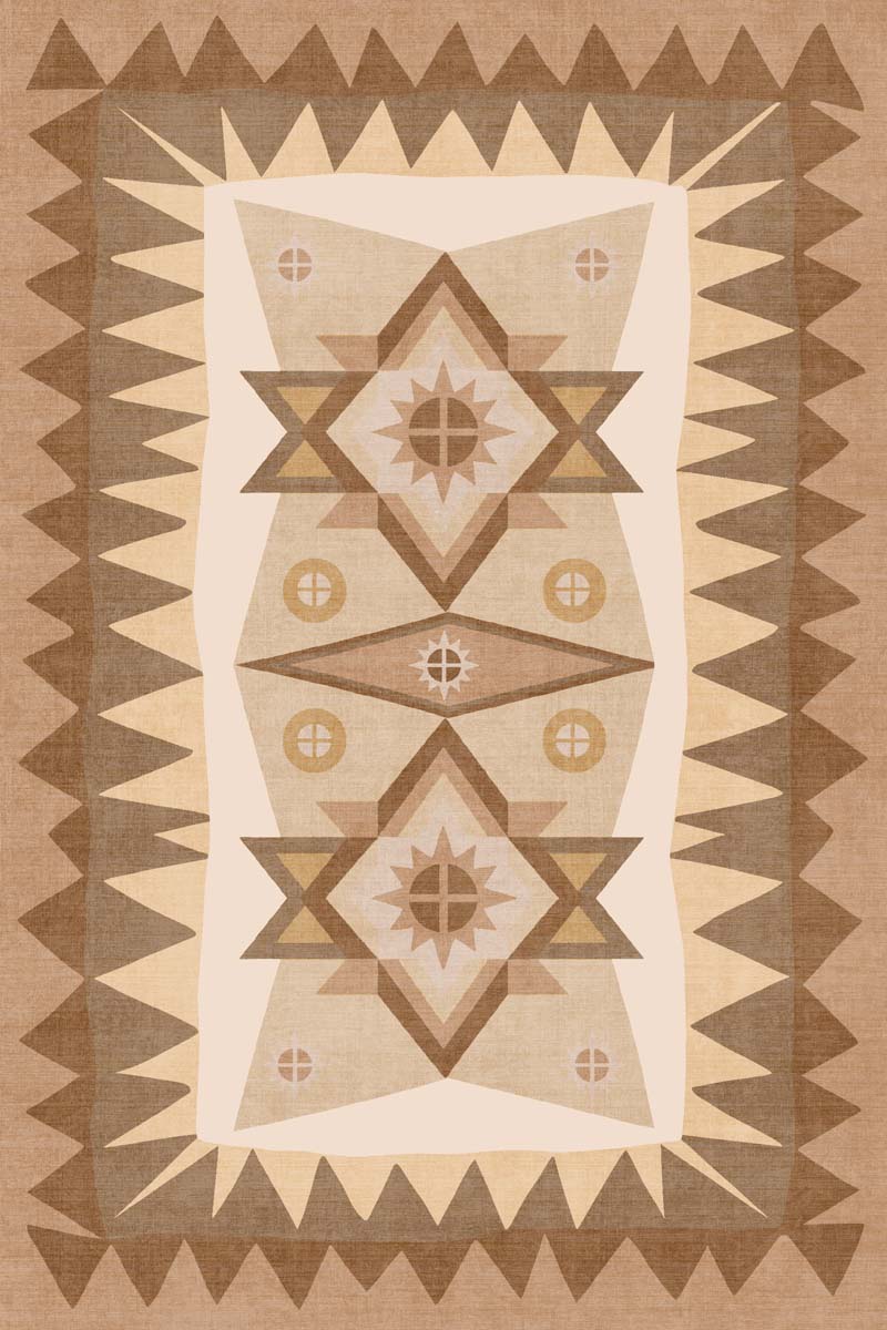 Beige · Washable Alpine Diamond Rug