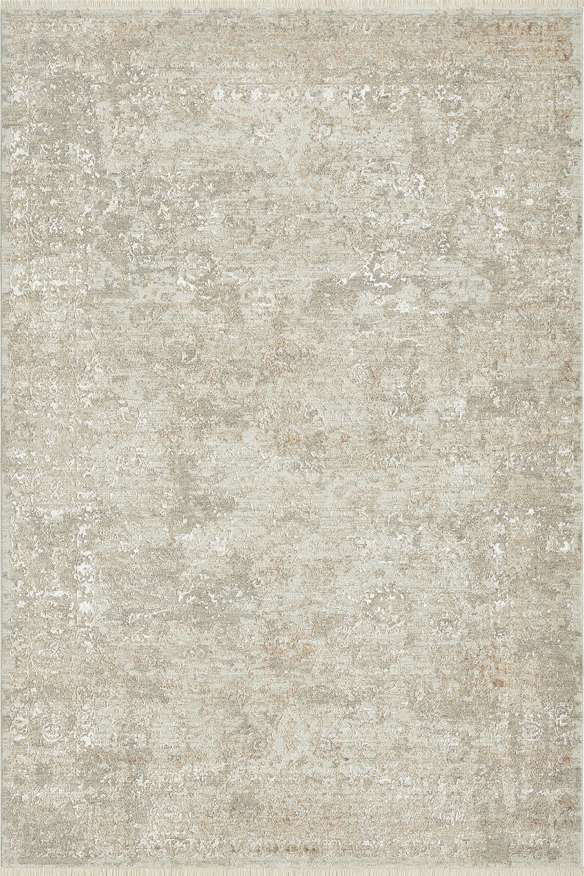 Grey · Whisper Faded Rug — overhead view of the full rug
