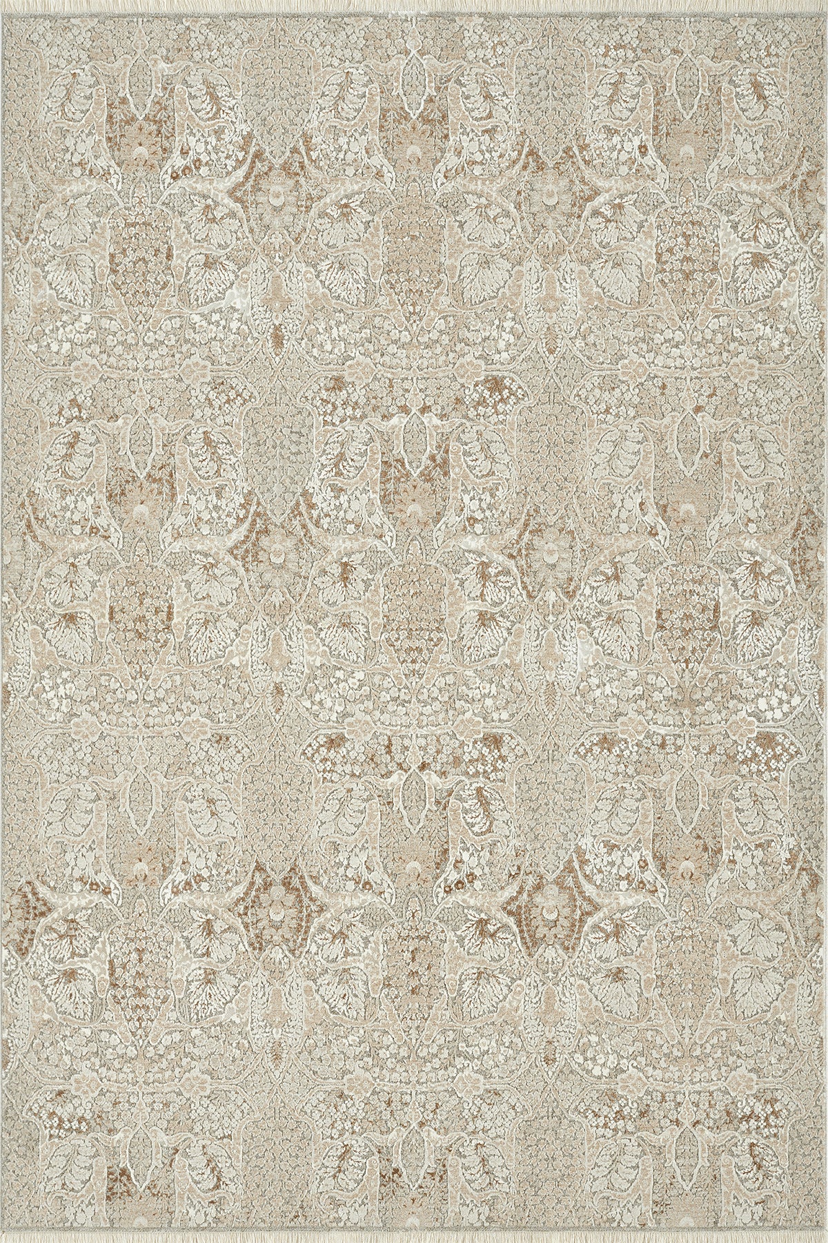 Grey · Paisley Garden Rug — overhead view of the full rug