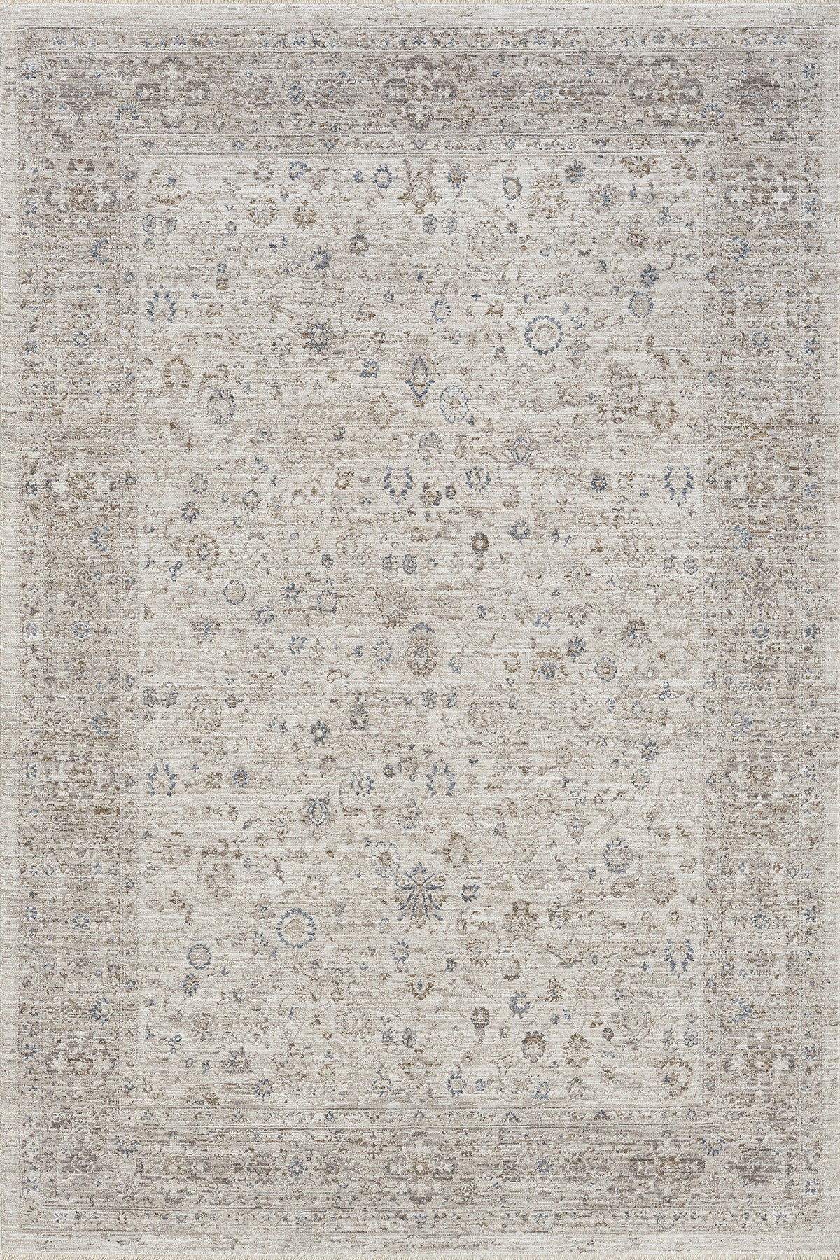 Beige · Soft Antique Rug — overhead view of the full rug