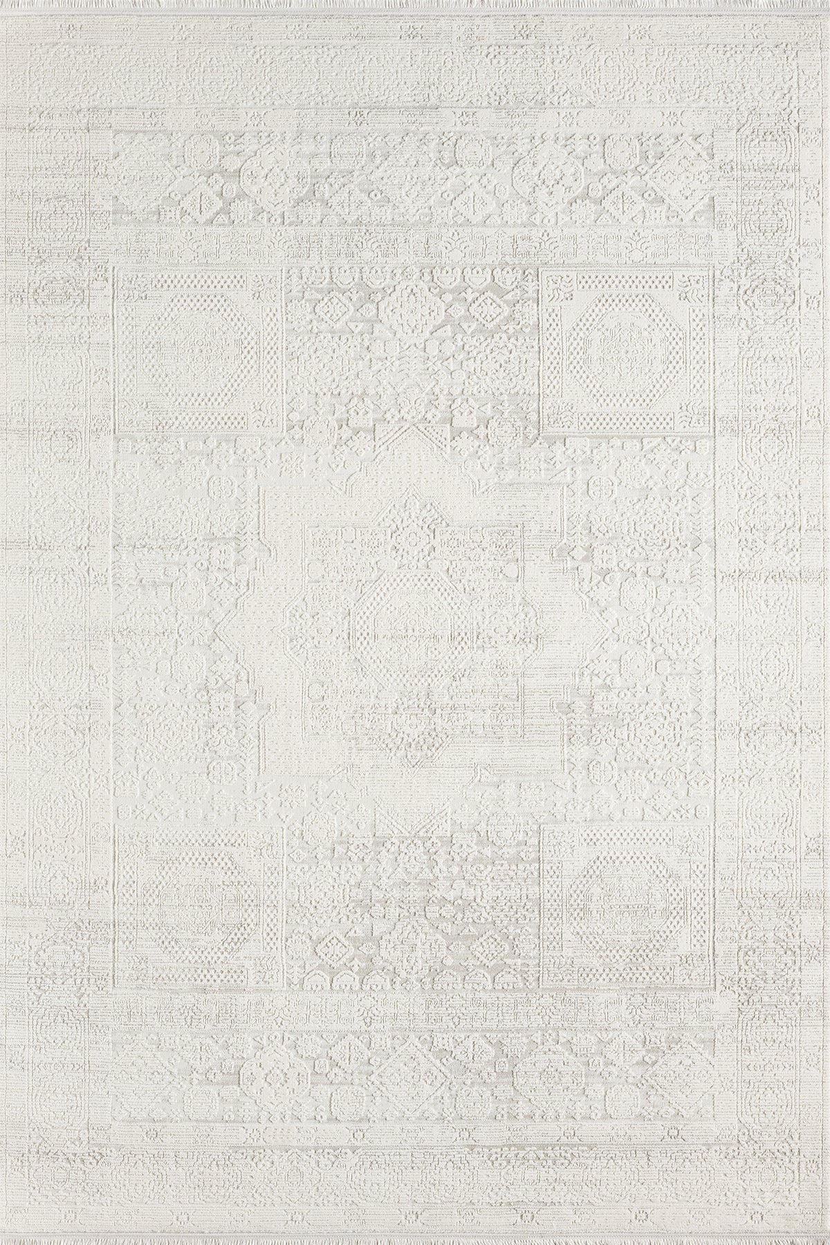 Cream · Vintage Patchwork Rug — overhead view of the full rug